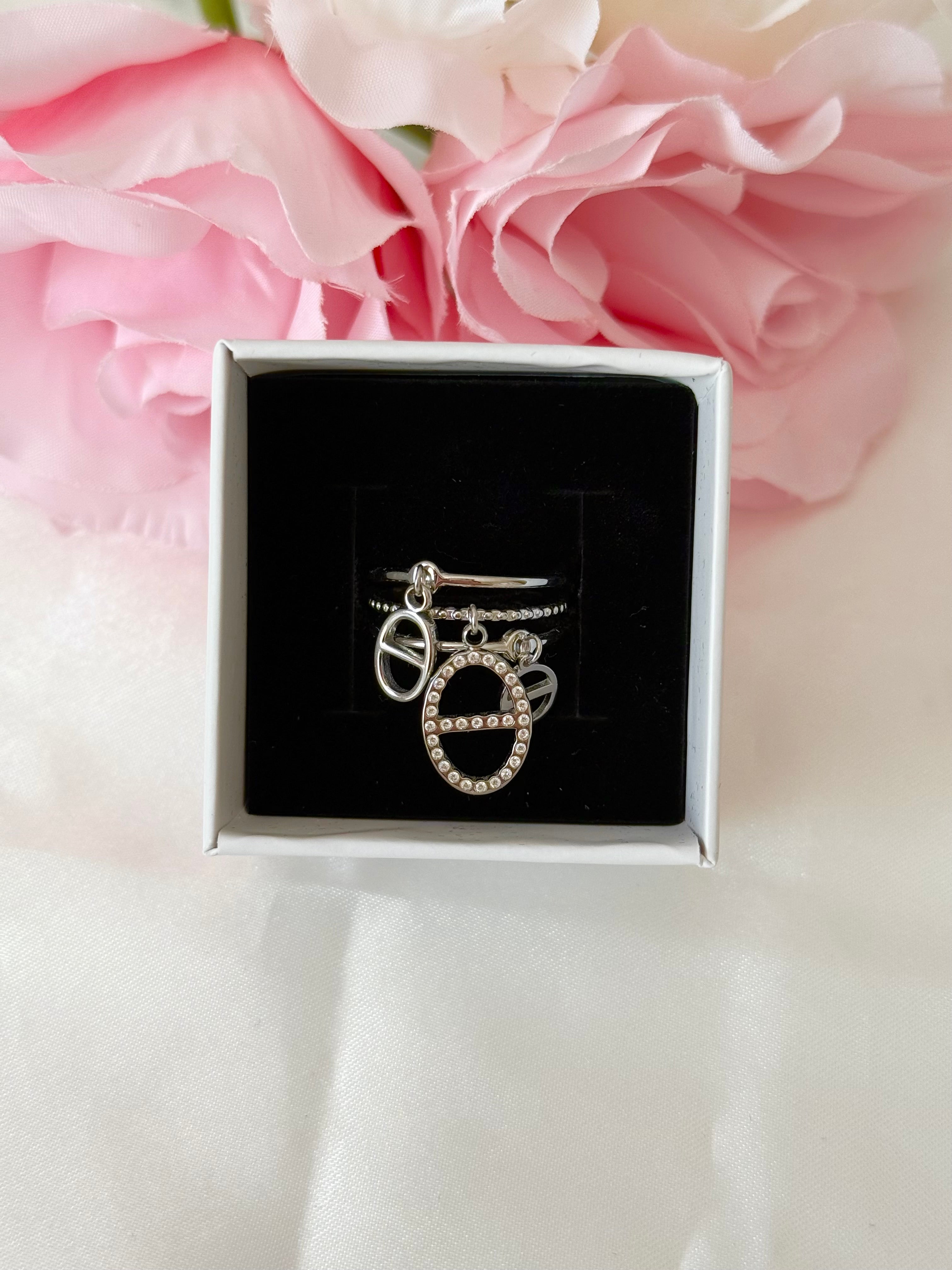 Bague breloques mailles marines