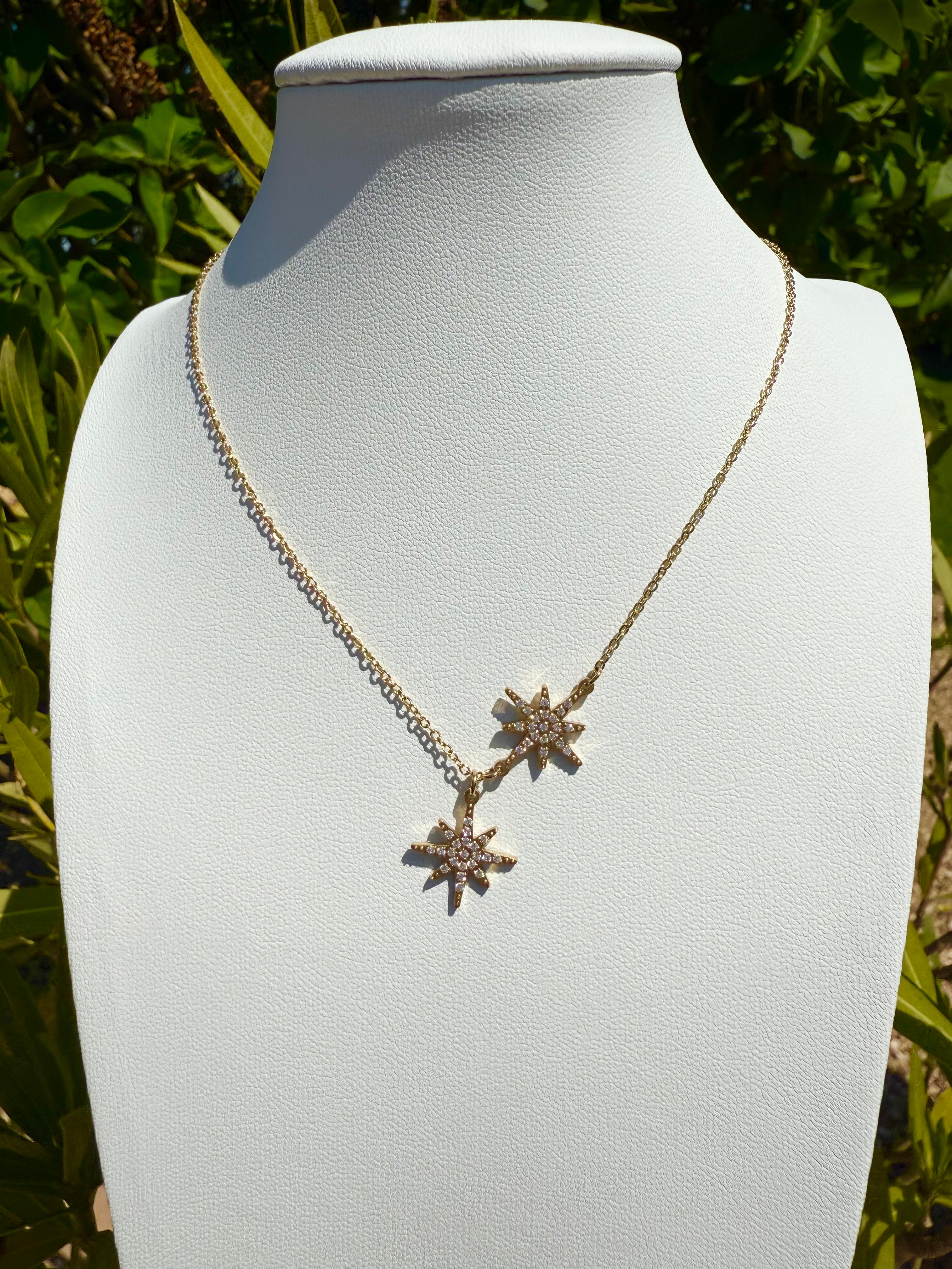 Collier double étoiles