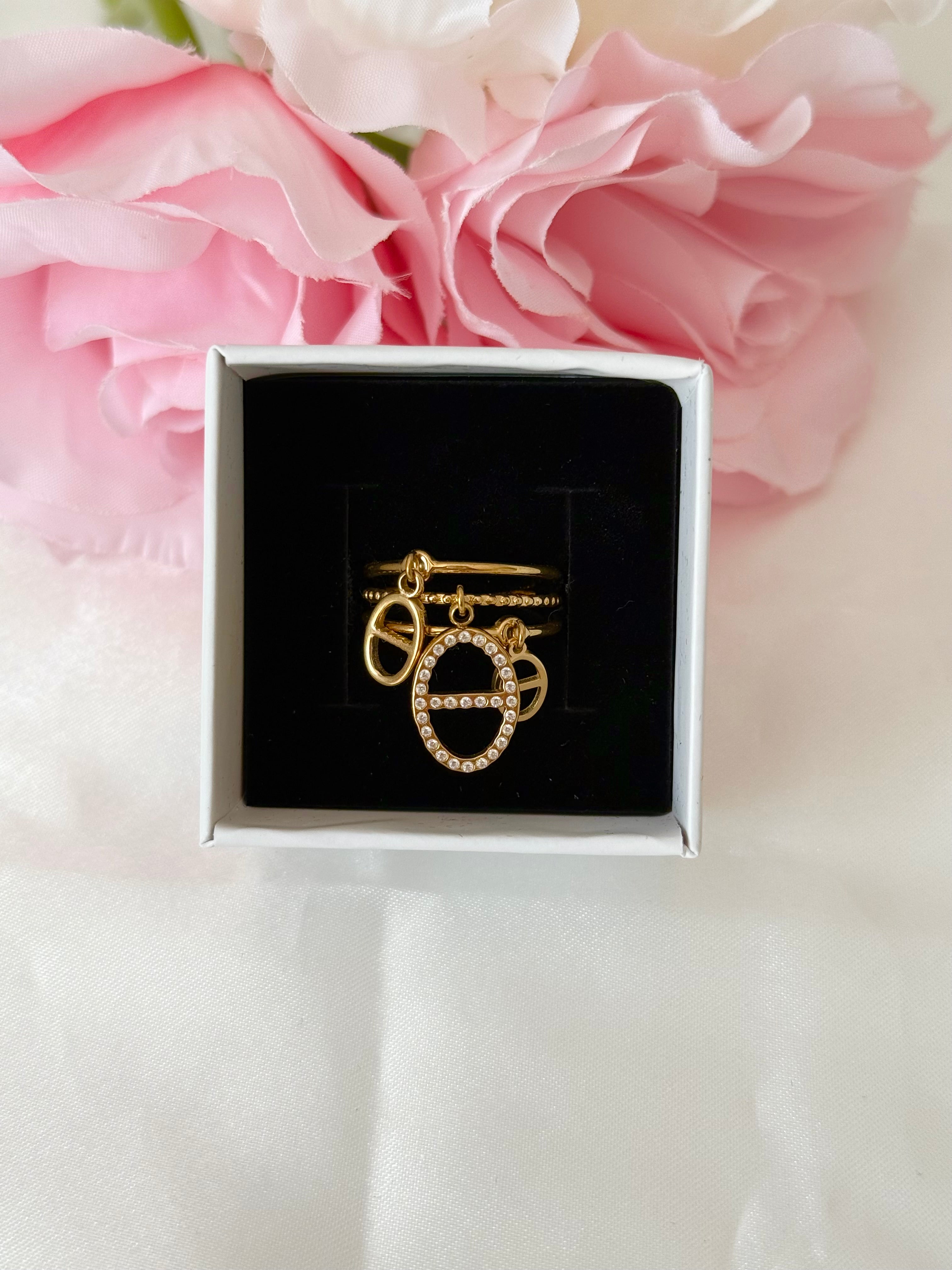 Bague breloques mailles marines