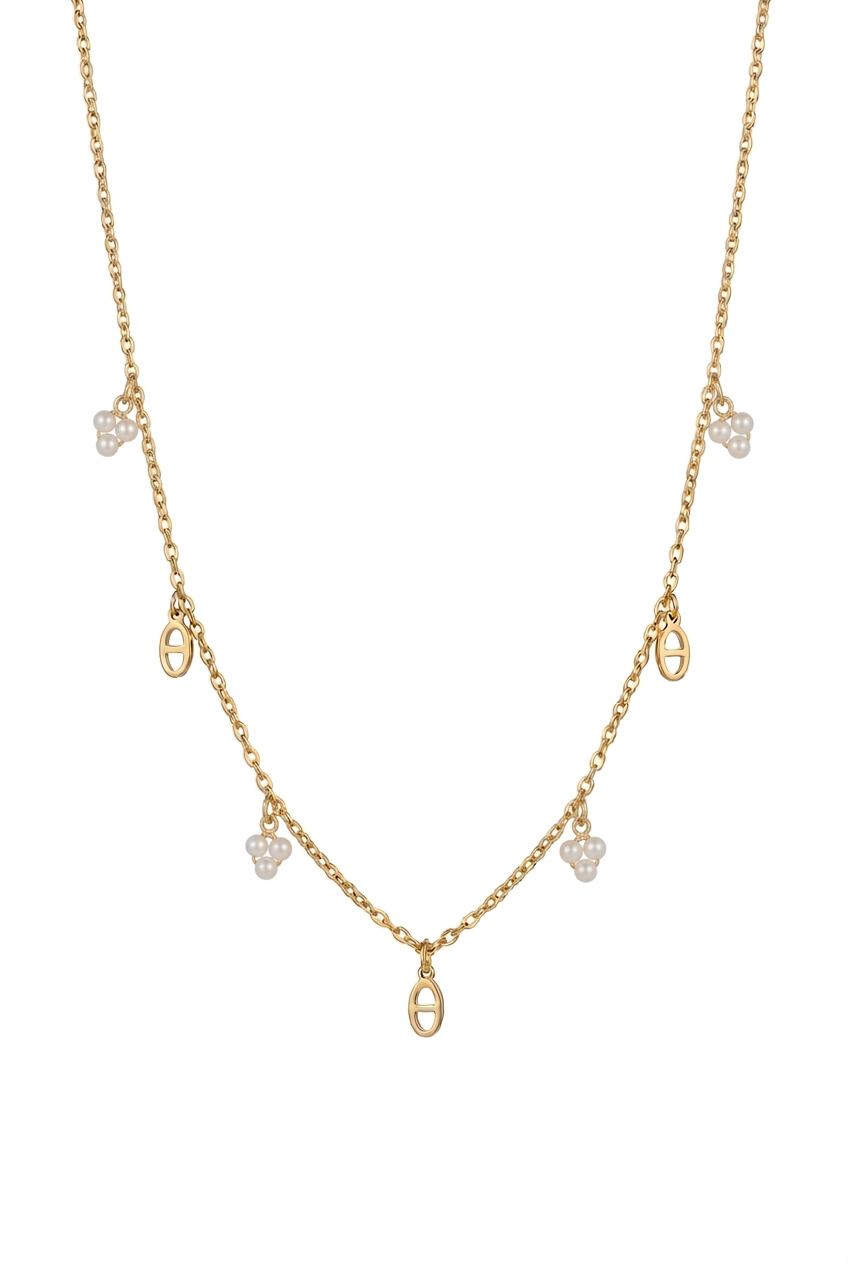 Collier avec motifs de trois perles plus petits